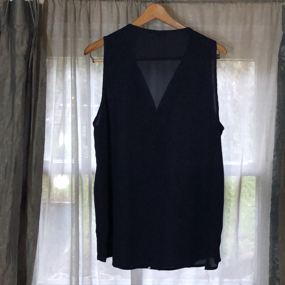 Women Pleione Size XL navy blue sleeveless top - Picture 4 of 4